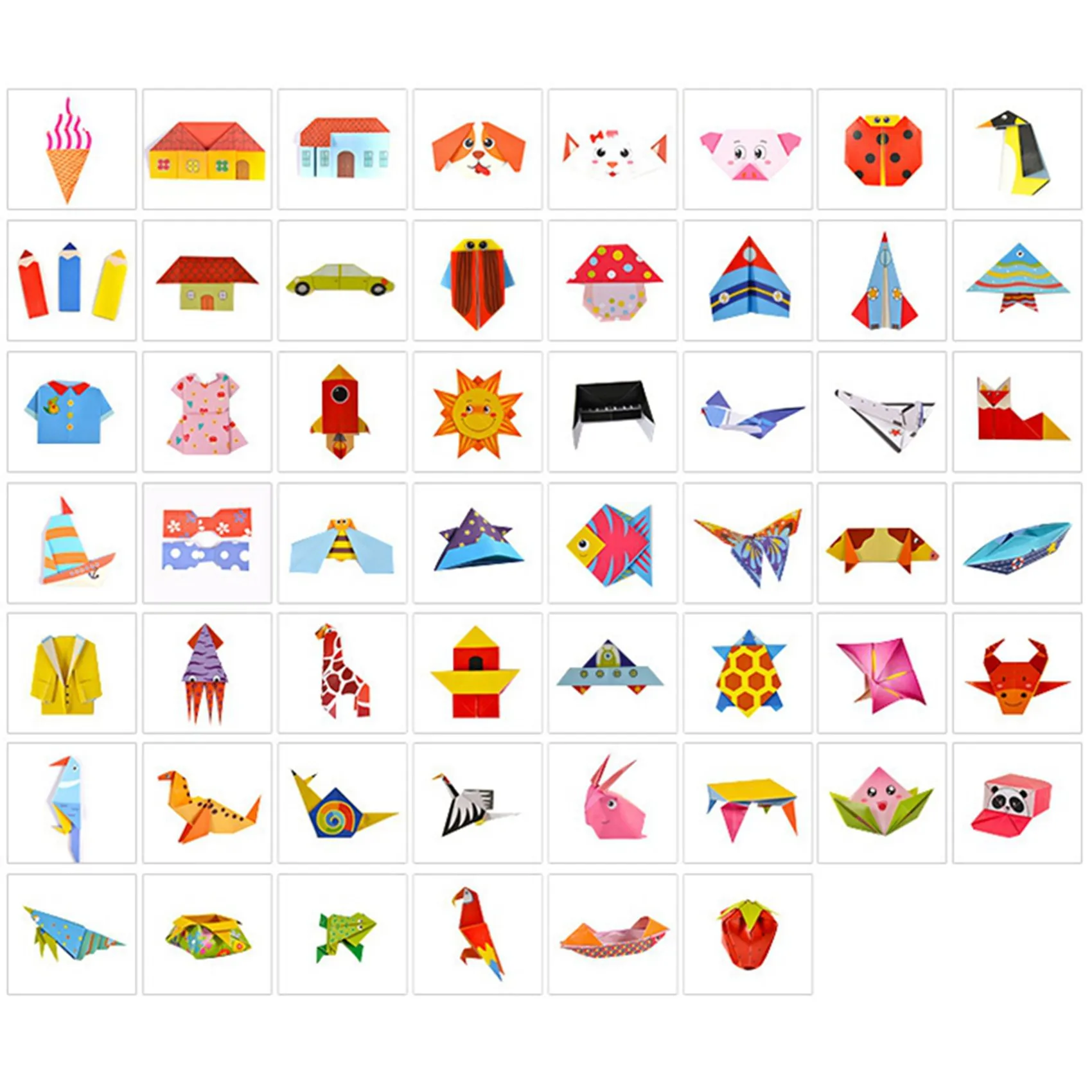 216 Pcs Cartoon Origami Book Paper Arts And Craft DIY Handmade 3D Puzzle Animal Crafts For Kids Educational Child -[A17I]