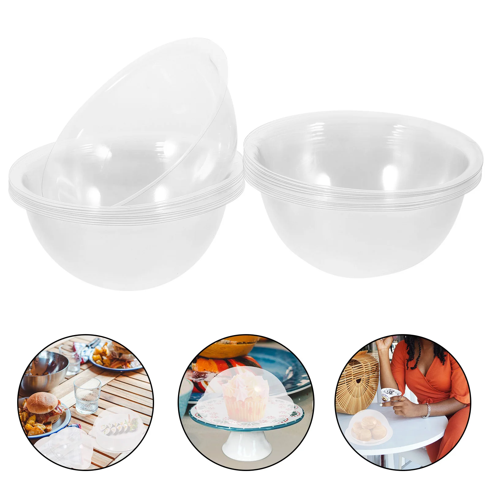 

20 Pcs PVC Semicircle Cover Transparent Lid for Cake Snack Protection Kitchen Gadgets DIY Tray Cover Durability Stylish