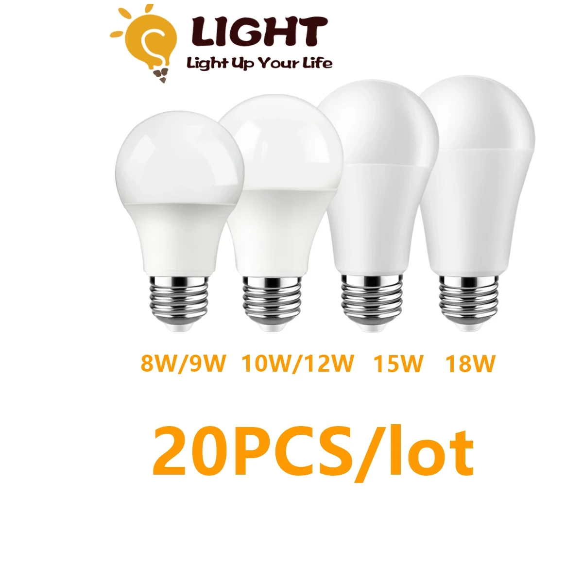 

20PC Led bulb Lamp AC 220V-240V A60 8W-18W B22 E27 bombilla lampara led bulb lighting for living room for Home