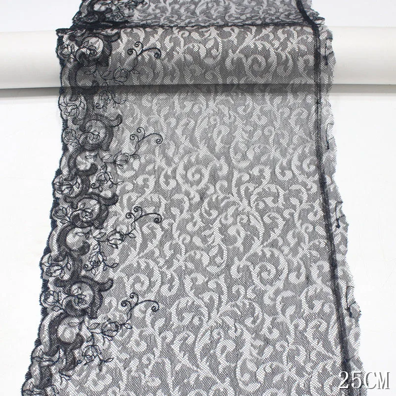 

31Yards Black Soft Lace Trim Sewing Craft DIY Embroidered Lace Fabric for Lingerie Bra Clothes