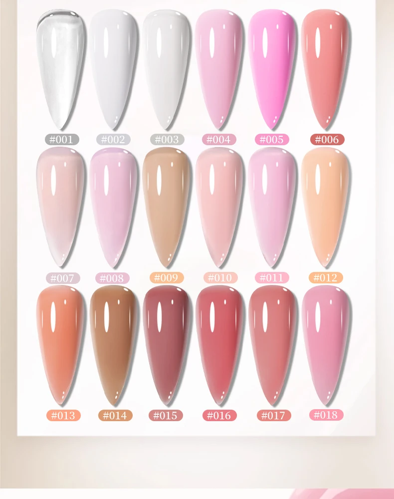 XEIJAYI 6g Nagelverlängerungsgel 18 Farben Kristallverlängerung Poly Gel Nagelspitzen und Schönheitskunst für längere Nägel – Detail 8