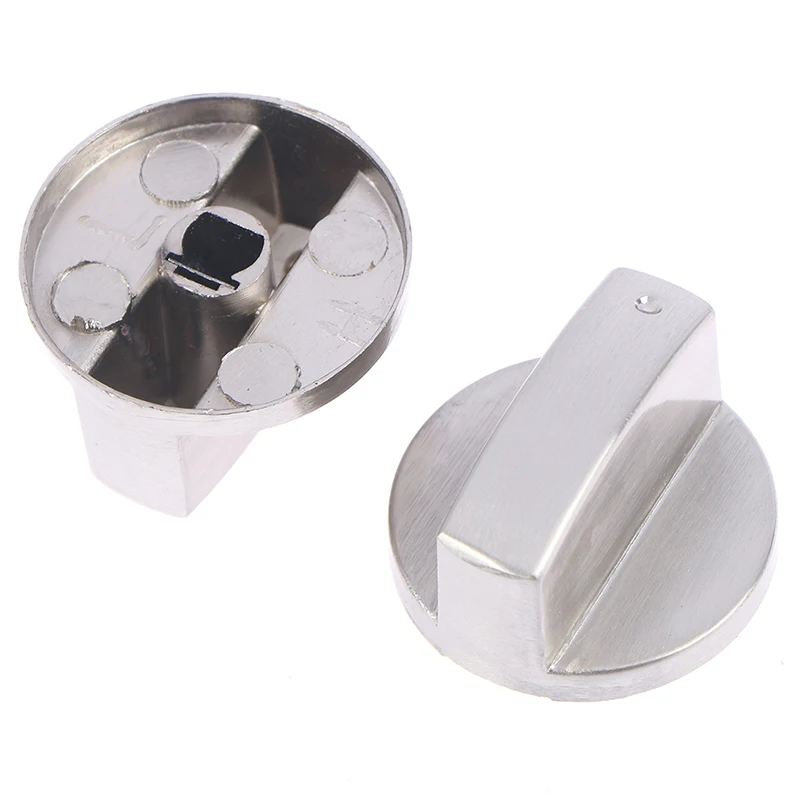 Hot Sale Metal 8mm Universal Silver Gas Stove Control Knobs Adaptors Oven Switch Handle Replacement Parts Kitchen Tool Gadgets