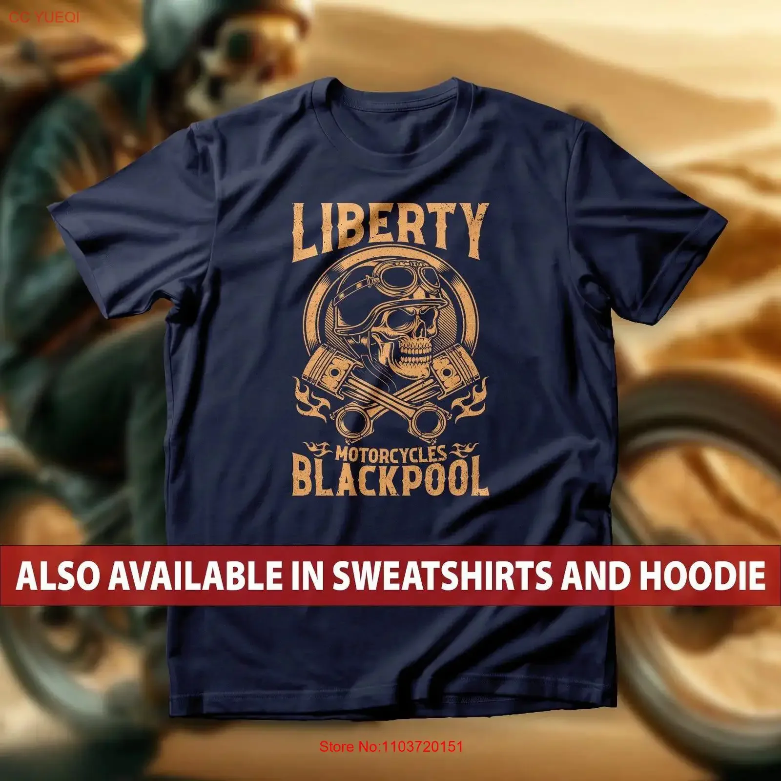Футболка Liberty Motorcycles Blackpool с изображением черепа и поршней, винтажная, для мотоциклистов, с изображением скелета райдера, топ в винтажном стиле
