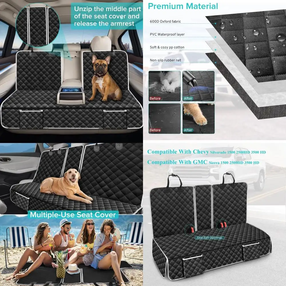 

Dog Car Seat Cover Compatible with Land Rover Discovery Defender Range Rover Back Seat Accessories, Waterproof Truck Pet Bench B