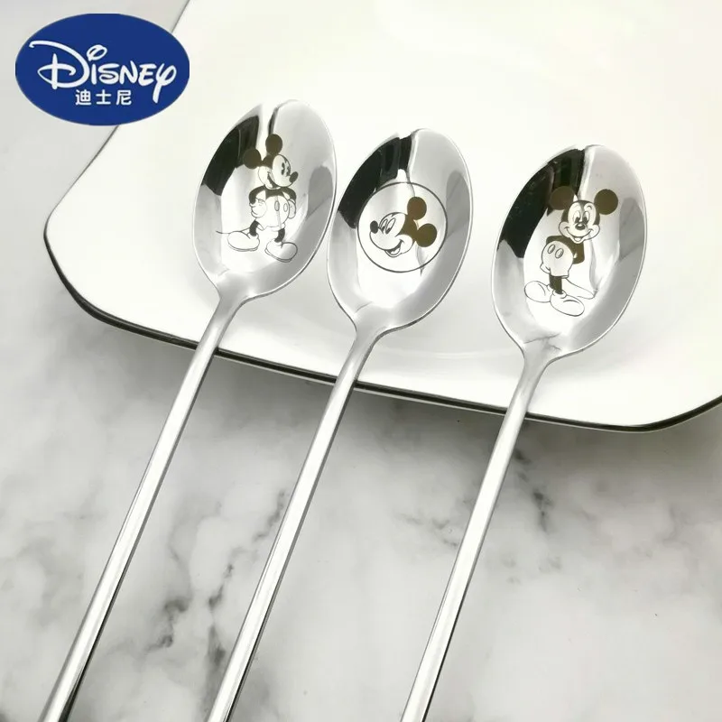 Disney Anime Mickey Mouse Spoon Kawaii Minnie Stainless Steel Ladle Cartoon Donald Duck Winnie the Pooh Children Gifts