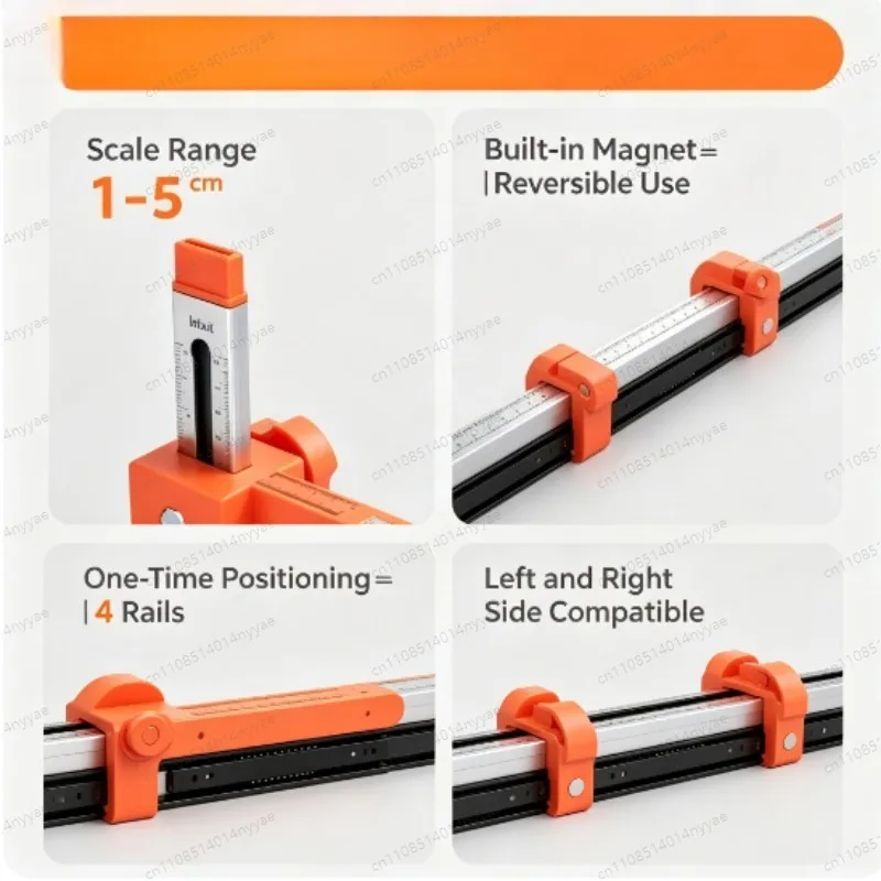 Adjustable Drawer Rail Assistant Drawer Rail Quick Positioning Punching Installation Drawer Slide Jig Mounting Woodwork Tool