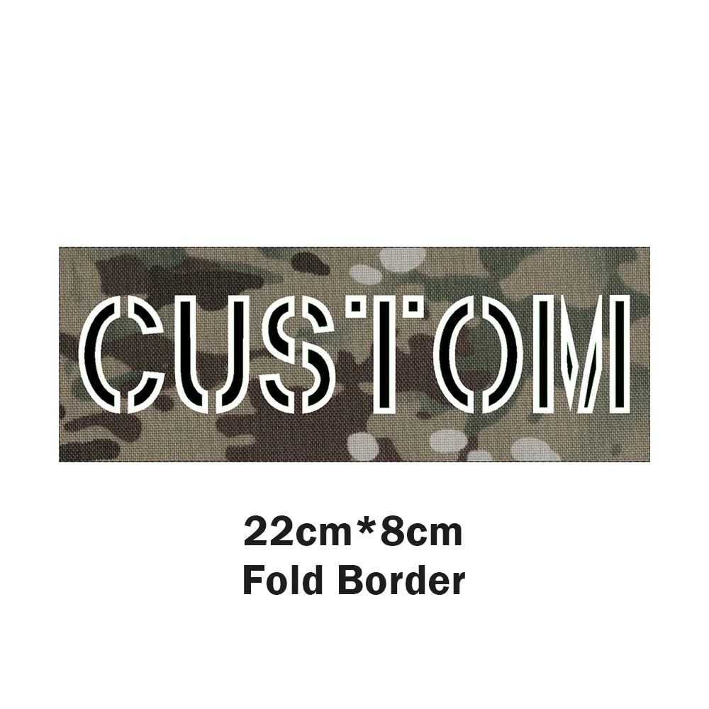 Custom Laser Cut Patch Name Tapes, Fold Border, Two Color Letters, IR IFF, Infrared Reflection, Reflective Material, Luminous image 3