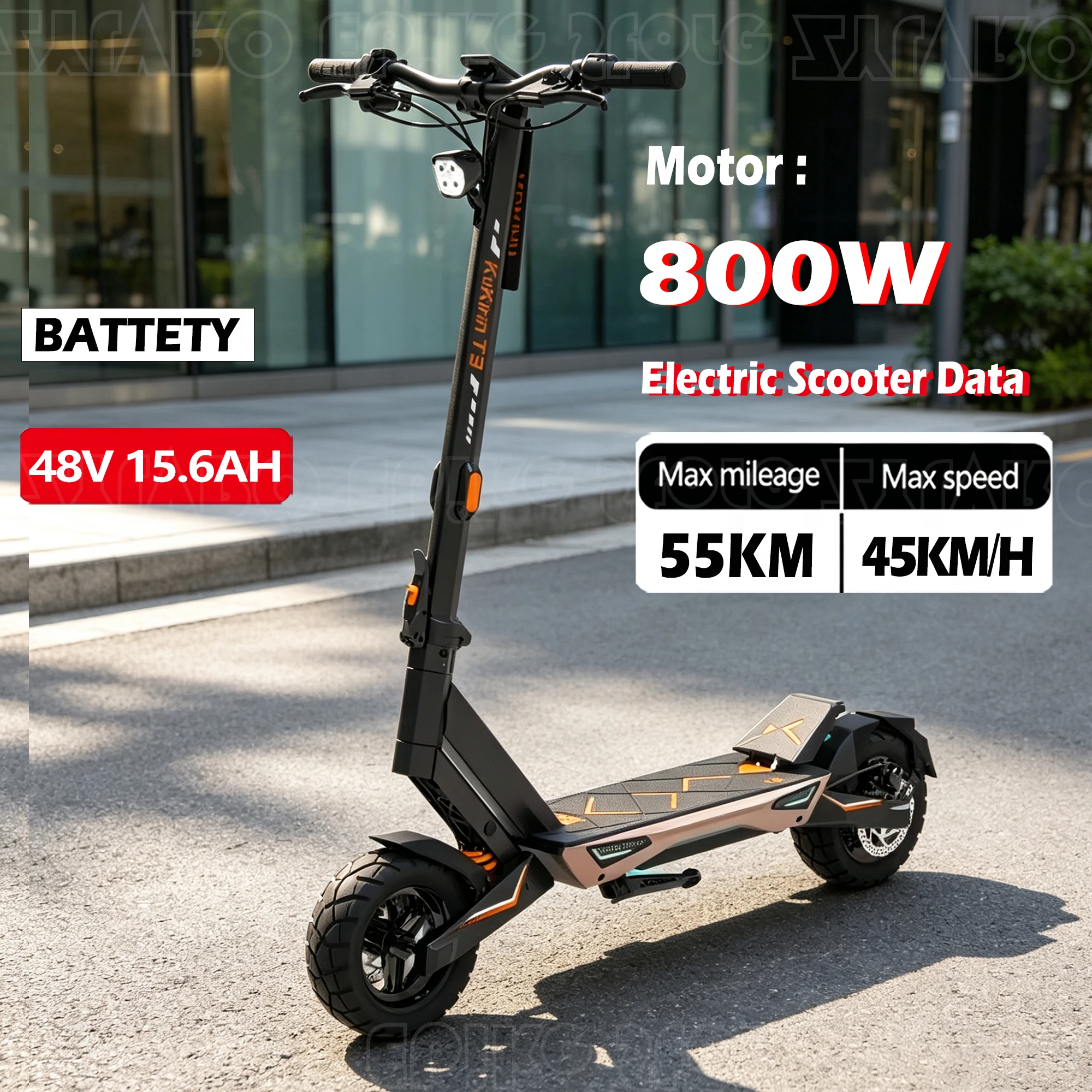 Der neue KuKirin T3 der Spezifikation 2026 verfügt über einen bürstenlosen 800-W-Hinterradnabenmotor mit einer Höchstgeschwindigkeit von 45 km/h. Mit einem maximalen Drehmoment von 26 N·m kann es
