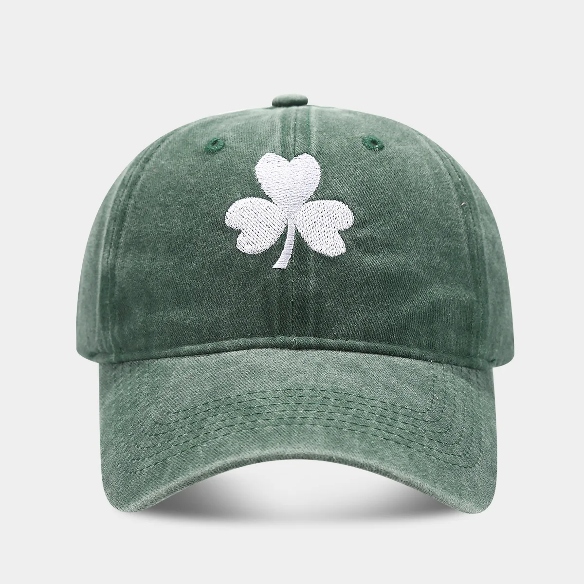 Irische grüne Baseballmütze, Paar, Retro-Klee, bestickt, Sonnenschutzhut, für Männer und Frauen, trendige personalisierte Entenschnabelmütze – Detail 10