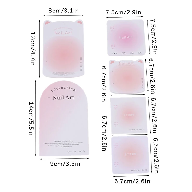 프레스온 네일 포장 디스플레이, 수제 가짜 네일 디자인, 견본 쇼 카드, 매니큐어 샘플 디스플레이 살롱, 10 개