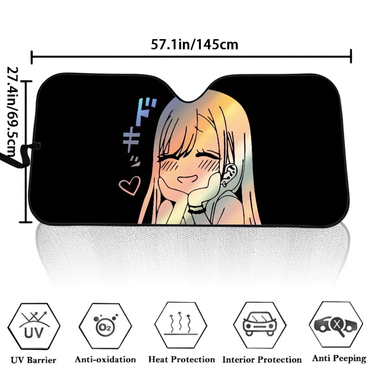 Japanese Cartoon Anime Cute Little Girl Car Auto Sun Shade for Women Girls Windshield Sunshade Cover Car Accessories New 2023