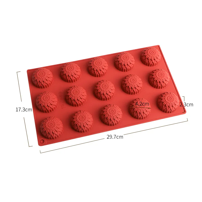 15Silicone Cake Mold with Semicircle Flower Mousse Baking SUNFLOWER Ice Cream Chocolate Mousse Wholesale