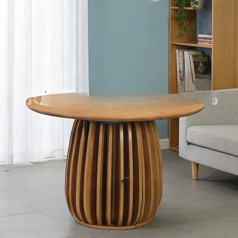 light luxury round dining table household leisure creative negotiation table stretchable coffee shop tea table
