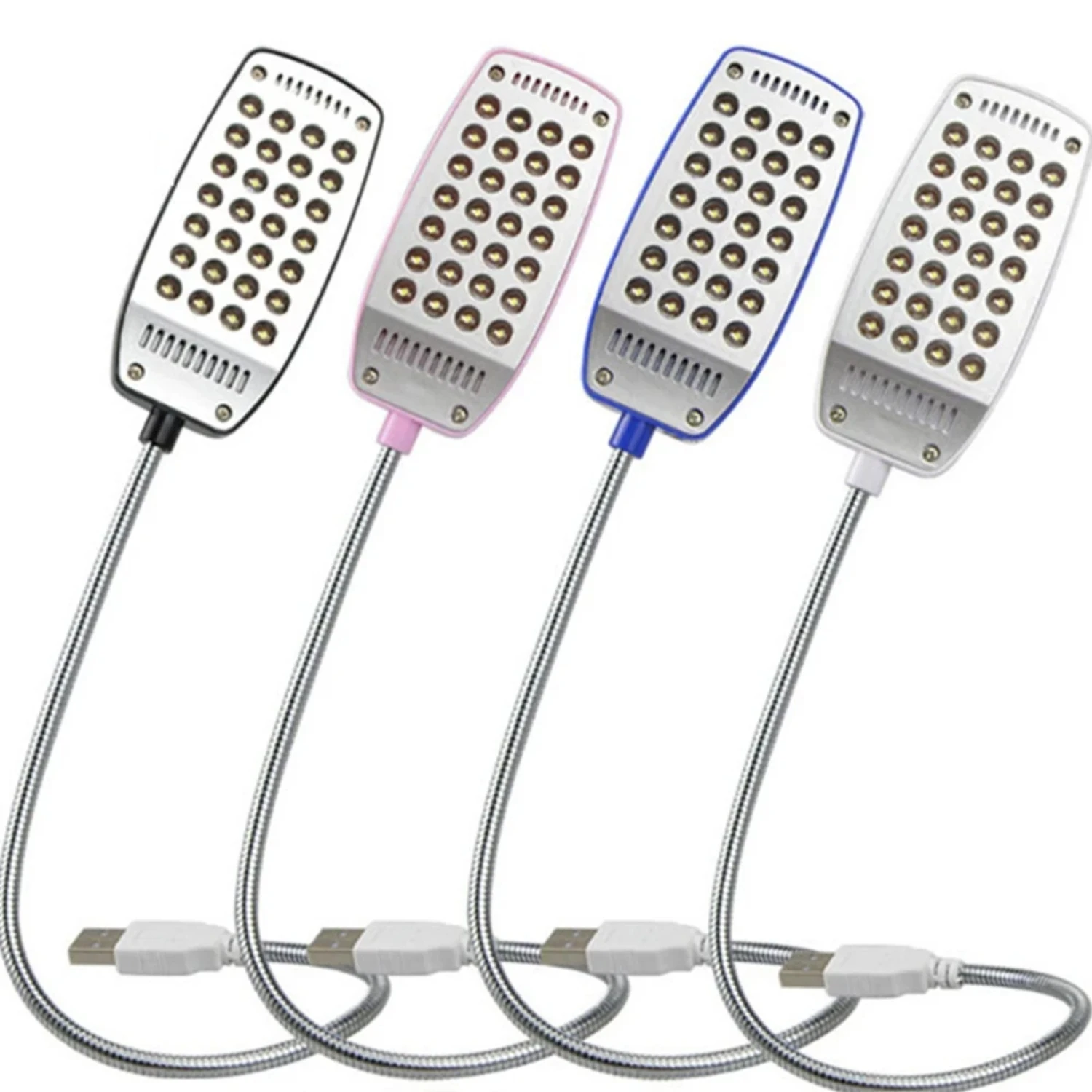 

USB LED Book Light 28 LEDs Flexible Eye Protection Reading Lamp AdjustableTable Lights 4 Colors Bedroom Study Lighting