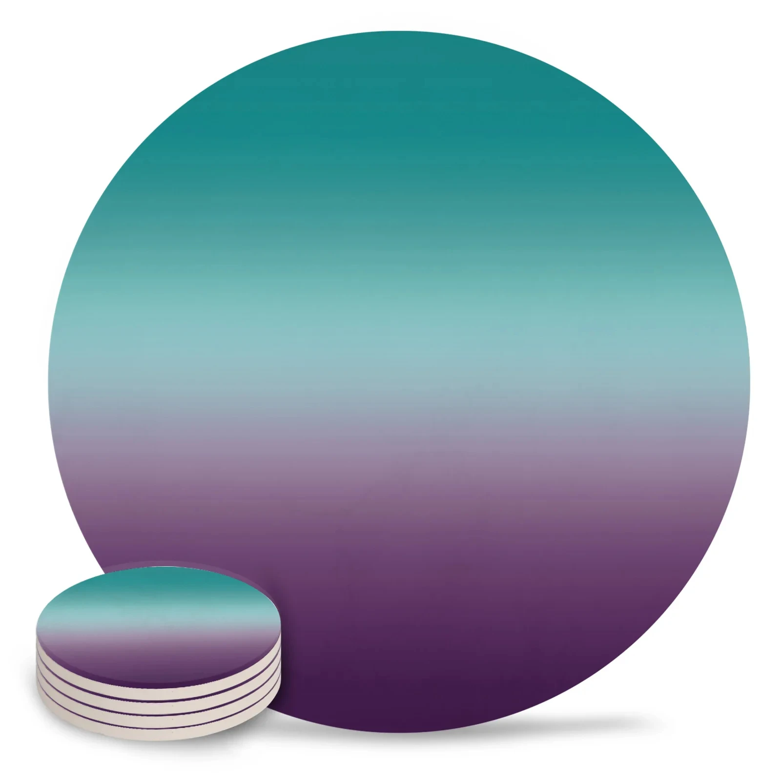 Cyan Turquoise Purple Gradient Coasters Coffee Table Kitchen Accessories Ceramic Coaster Dinning Table Decoration Placemats