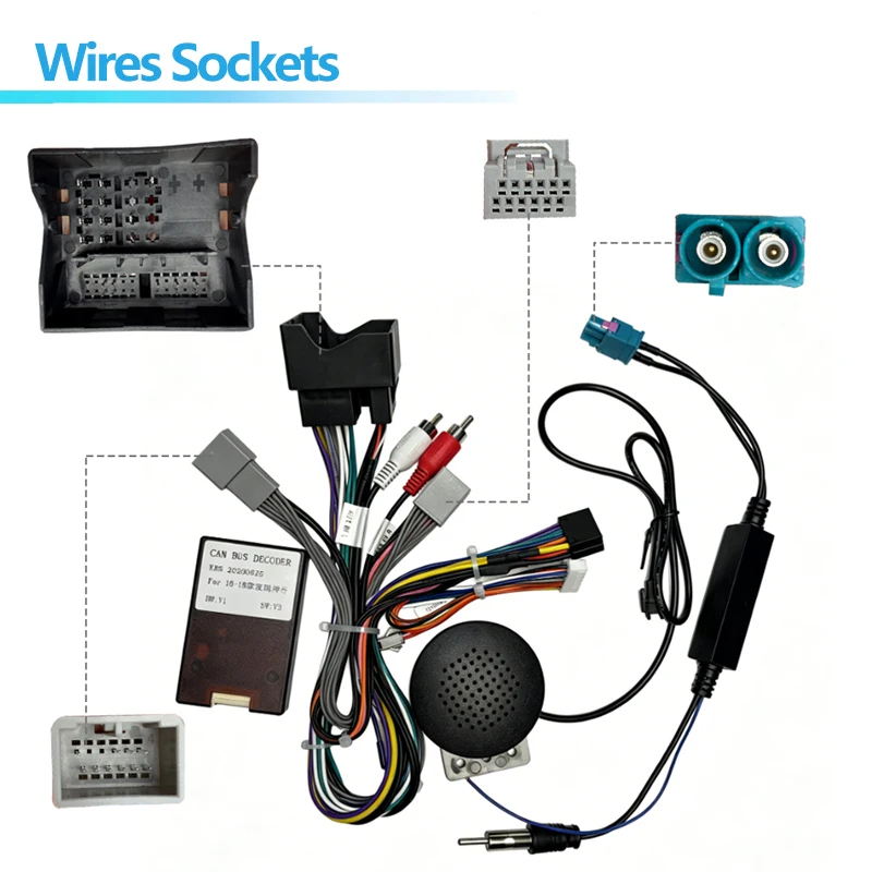 Car 16pin Wiring Harness Adapter Canbus Box Decoder For Land Rover Discovery Sport 2016 2018 Android Radio Power Cable Adapter