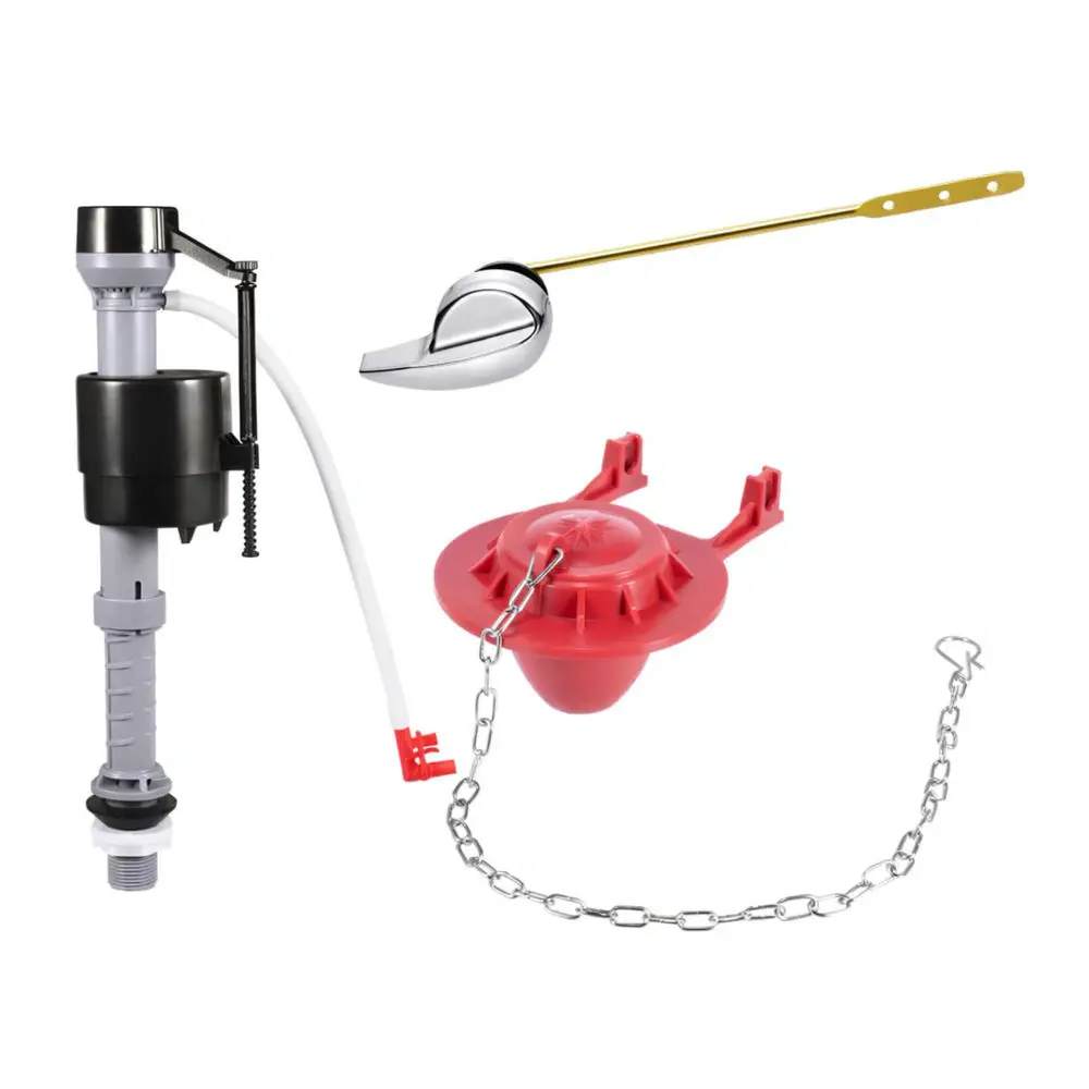 Toilet Tank Repair Kit Flush Valve Inlet Valve Replacement Parts Stainless Steel Handle Lever Bathroom Plumbing Accessories