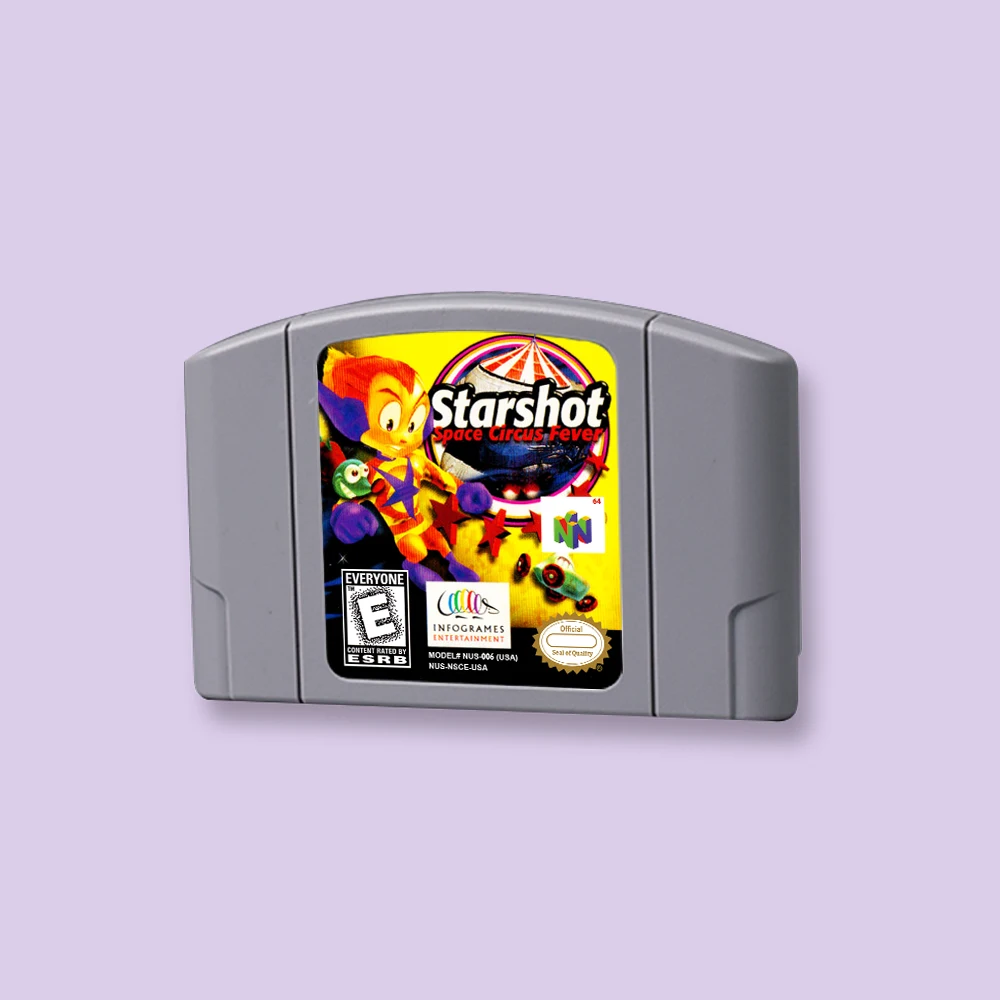 

for Starshot - Space Circus Fever 64bit game card for USA NTSC version N64 video game console English language