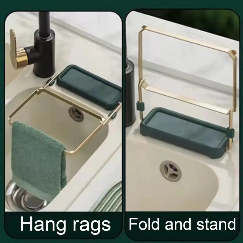 Sink Drain Rack For Food Waste Kitchen Leftover Filter Holder With Mesh Bag Multi-purpose Mesh Waste Rack Easy To Install And