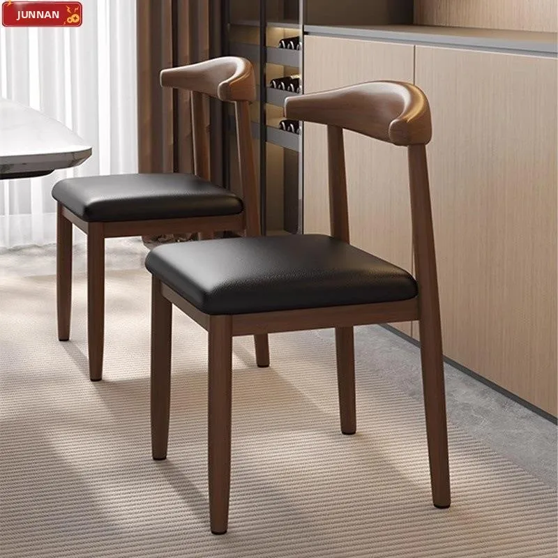 Thickened Soft Backed Chair Real Wood Simulation Dining Hall Chair Home New Minimalist Dining Bench Wood Dining Table Cloth