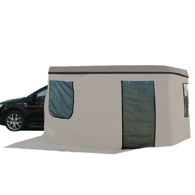 Automatic SUV Rainproof Rear Car Tent with Quick Opening 270-Degree Side Extension Waterproof Fan-Shaped Camping Tarp