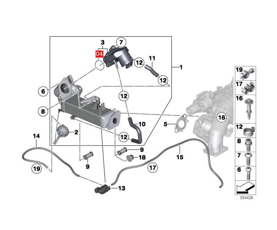N47/N57 Engine Exhaust Gas Recirculation Valve Seal 11717794785 for BMW 116d 118d 120d 225d 316d 318d 320d 418d 520d X3 X4 X5 X6 - view 2