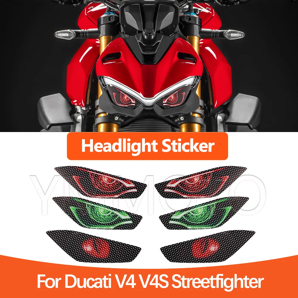 

Наклейка на фару мотоцикла для Ducati V4 V4S Streetfighter, 3D-наклейка для модификации фары Demon Eye