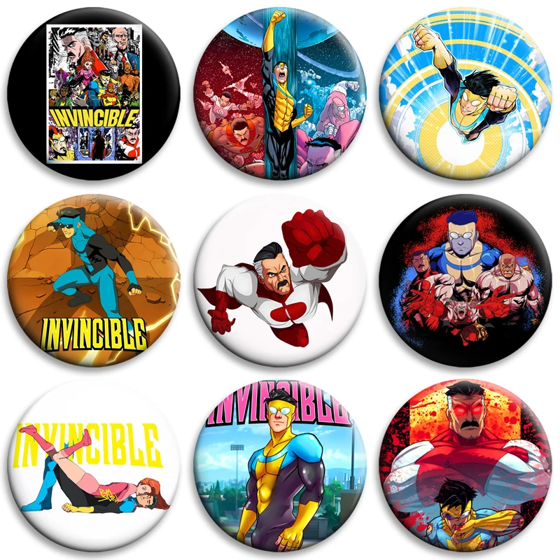 

Anime Invincible Cartoon Creative Brooches Soft Button Pins Metal Badge for Bag Clothes Decor Jewelry Accessories Fashion Gifts