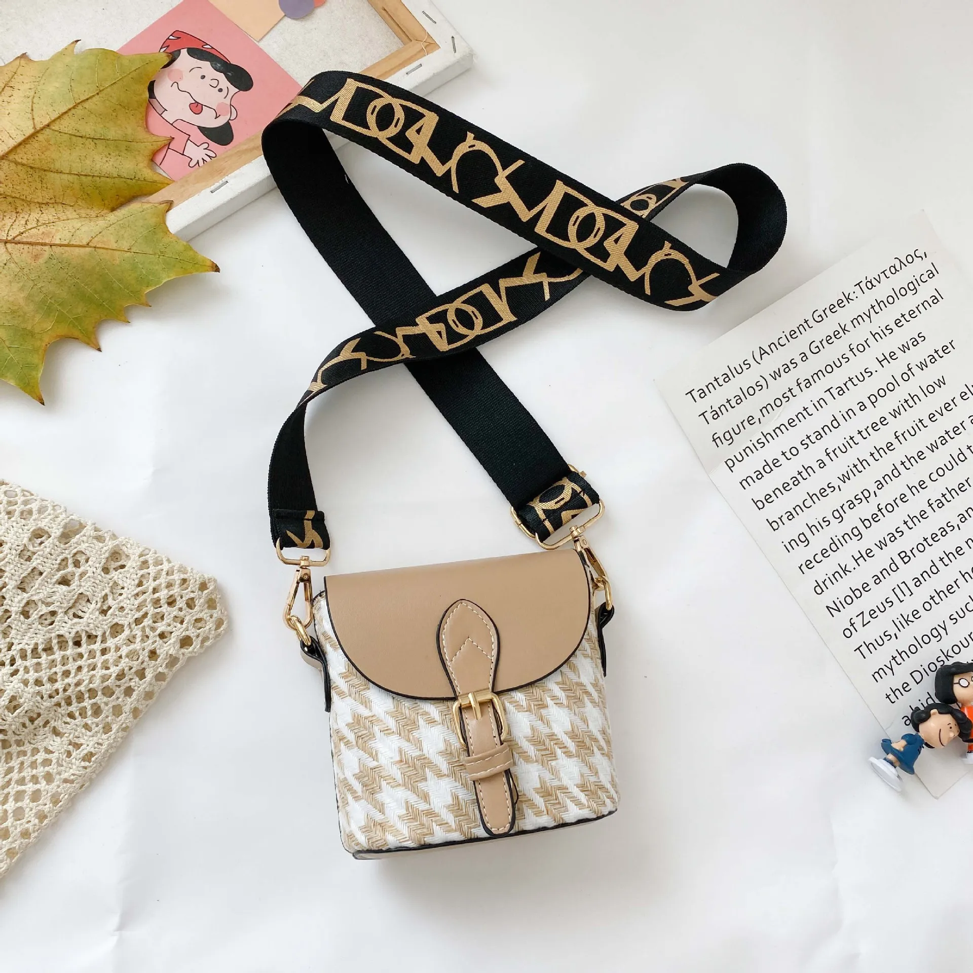 Children Small Bags 2022 New Mini Kids Fashion Wool Wide Shoulder Strap Bucket Bag Leisure Shoulder Messenger Bag