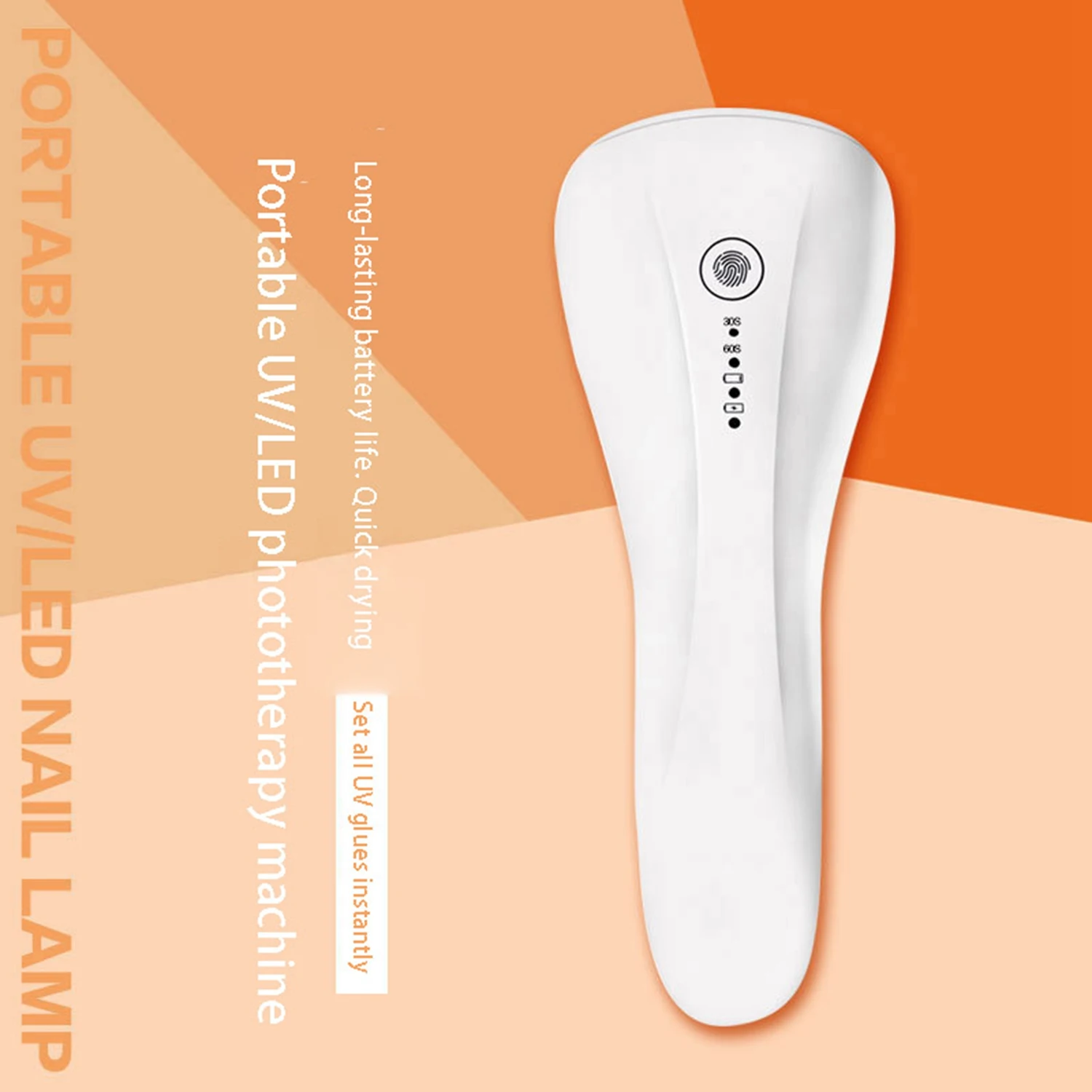 

ABHI-Rechargeable Nail Lamp 3 Leds Handheld Cordless Mini Battery Timer Nail Dryer UV LED Nail Light