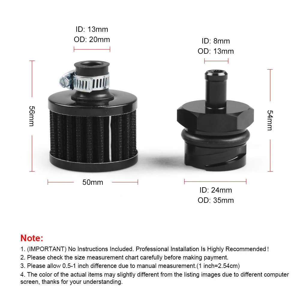 Raccordo di sfiato del tappo dell'olio del coperchio della valvola billet con filtro per LSX LS1 LS6 LS2 LS3 LS7
