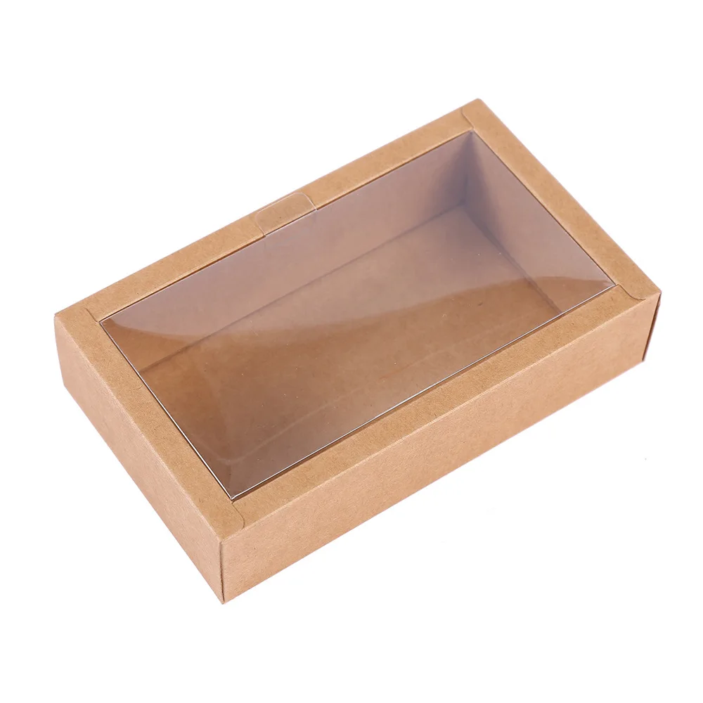 10pcs Transparent Gift Display Box, Tea Gift Packaging Box, Kraft Paper Gift Packaging Box