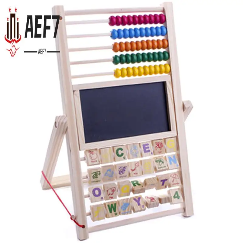 

AEF7-многофункциональная обучающая рамка для счетов, деревянная счетная когнитивная доска, детские счеты для раннего образования, математические счеты
