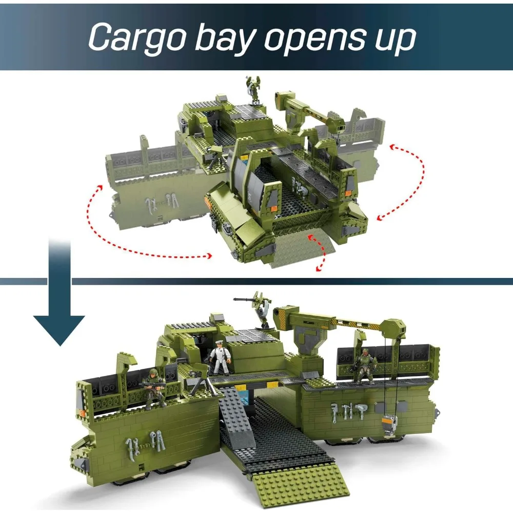 Halo Infinite Building Toys Set, UNSC Elephant Sandnest Tank with 2041 Pieces, 5 Poseable Articulation Micro Action Figures