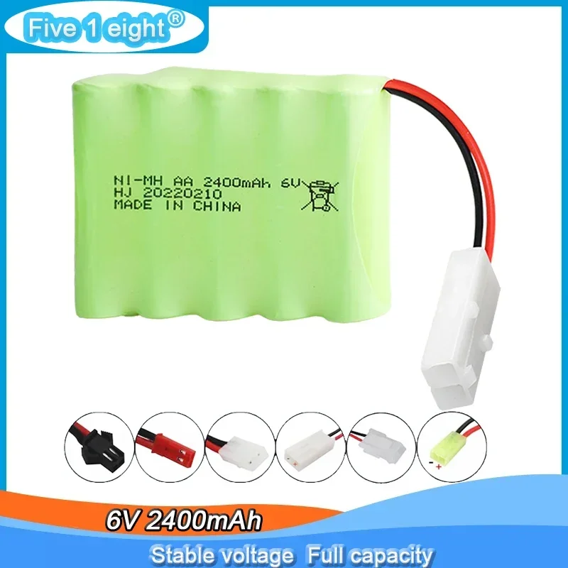 Jouets RC, batterie rechargeable NIMH AA 6V 2400mAh pour voiture, bateau, avion, lampe de poche, équipement de sécurité, machine électrique