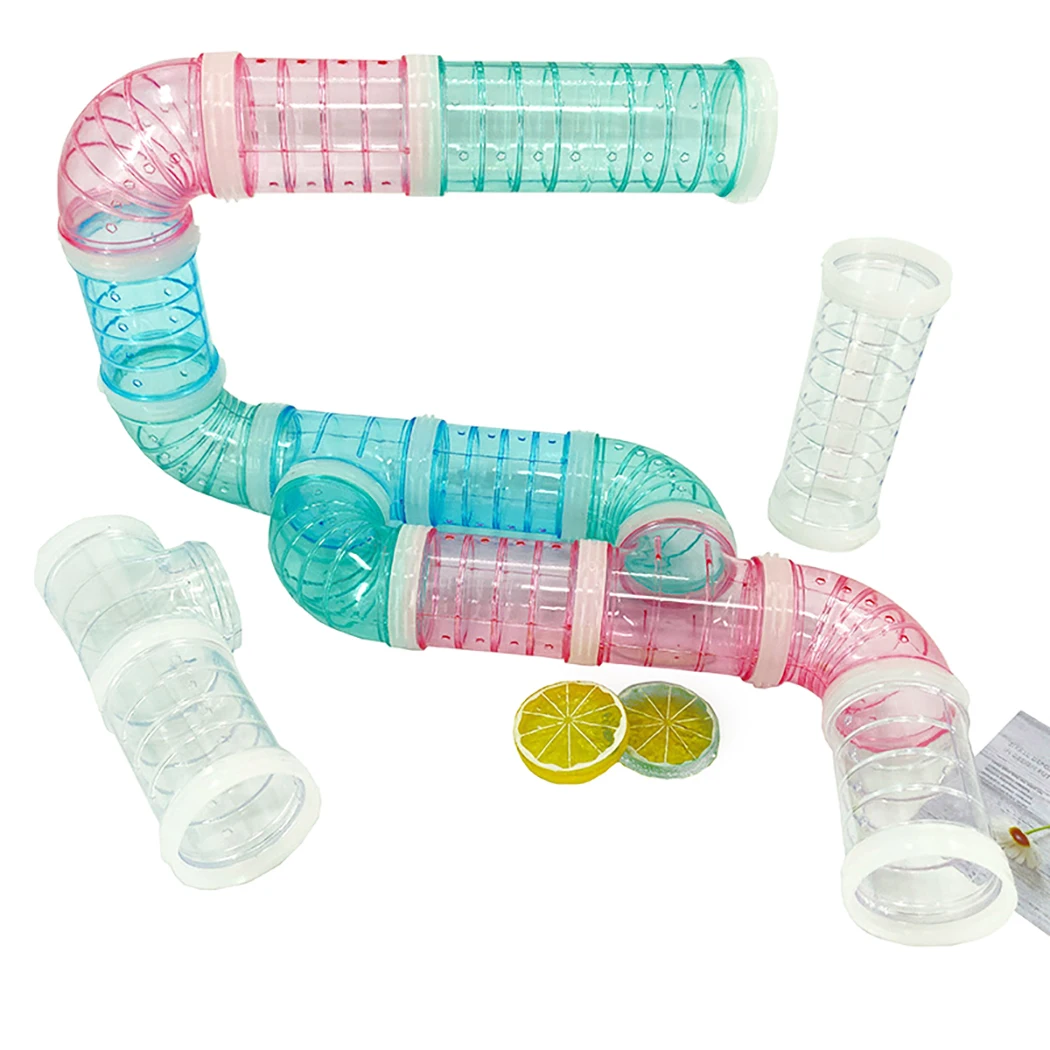 Hamster Tube Set DIY Plastic Small Pet Tunnel Hamster Exercise Toy For Mouse DIY Tunnel Connection Tube Toy For Young Guinea-Pig