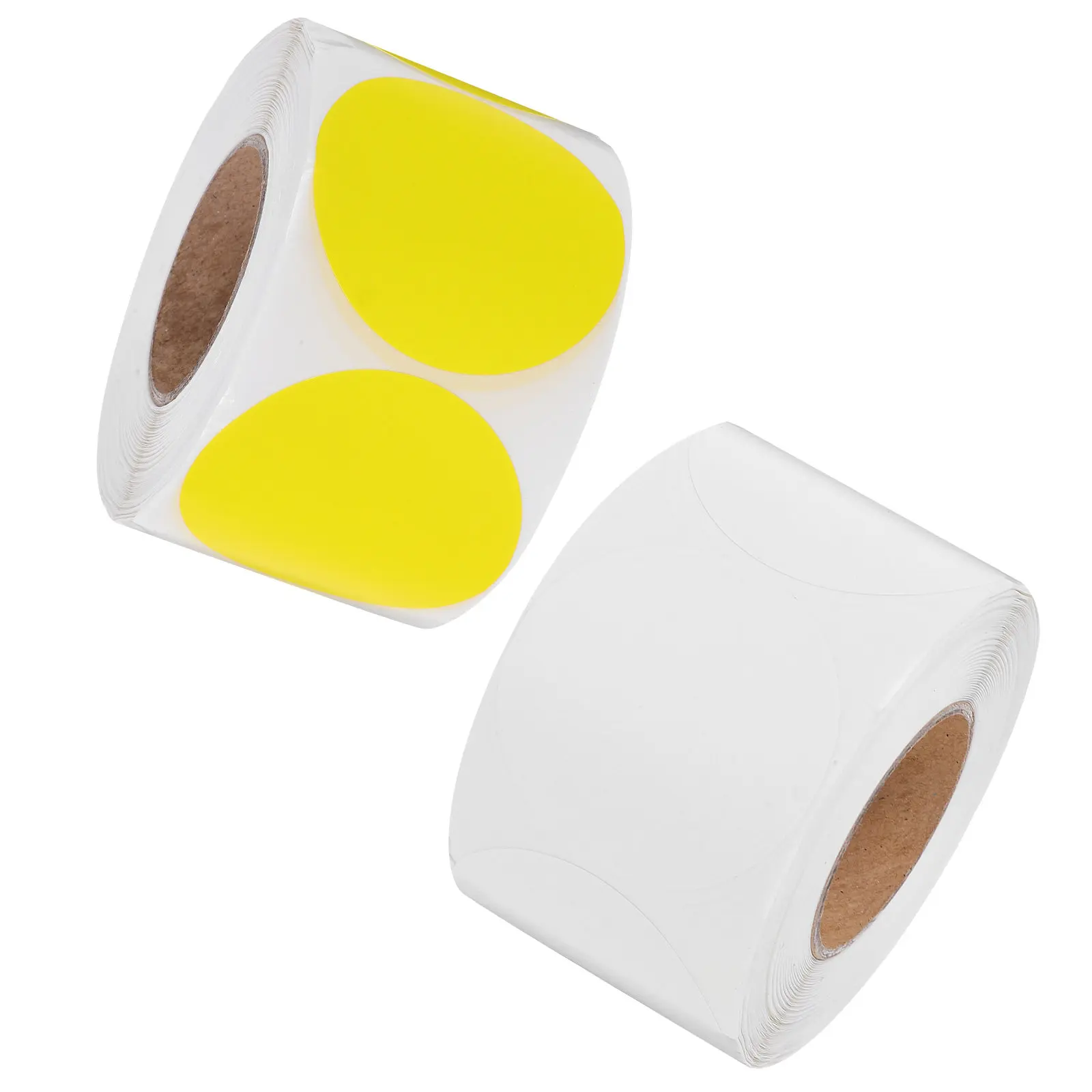 Round Thermal Labels 2 Rolls Self Adhesive Waterproof Oil Resistant Circle Stickers for Shipping and Gift Tags