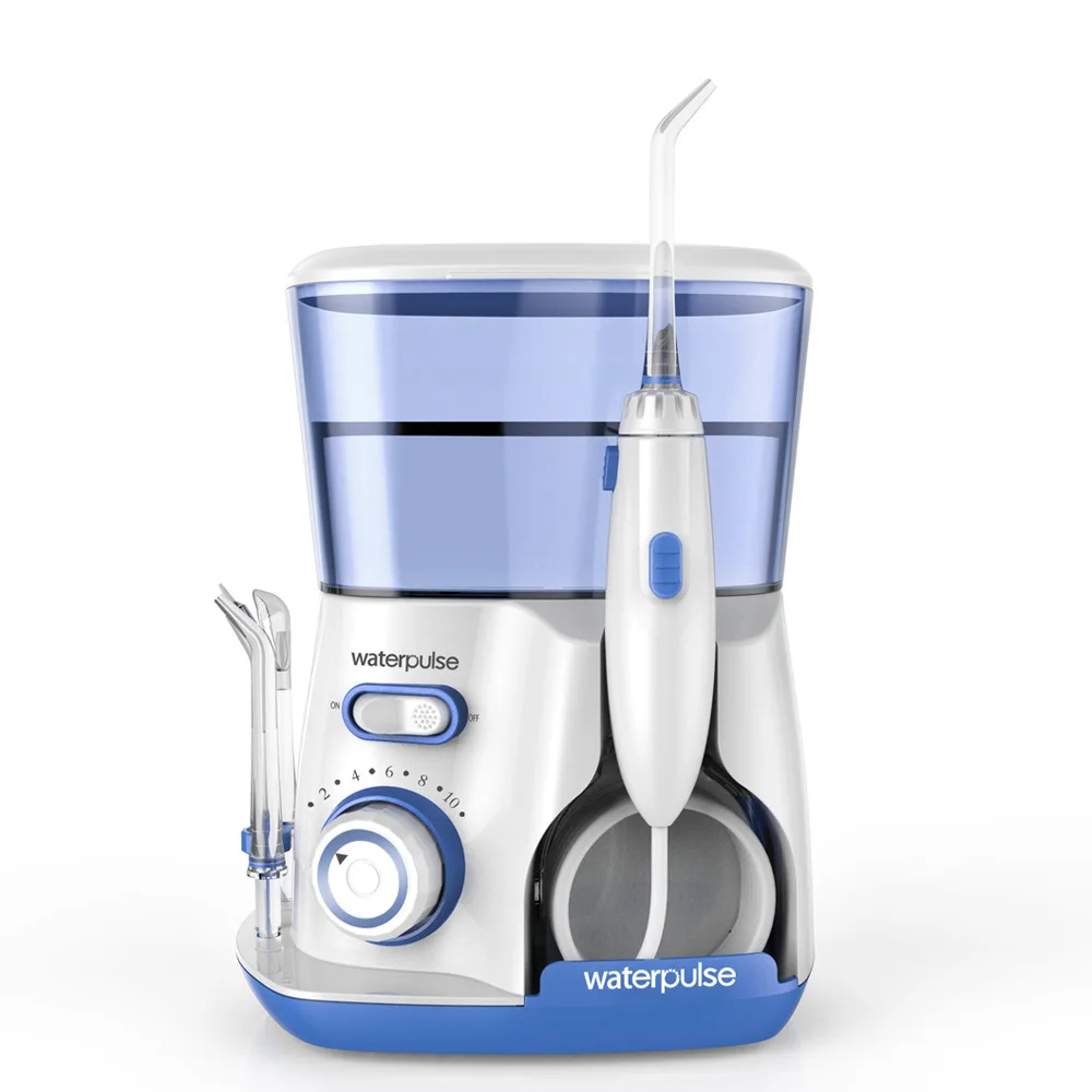 Waterpulse-irrigador bucal V300G, limpiador eléctrico con 5 puntas de piezas, hilo Dental de agua, 800ml