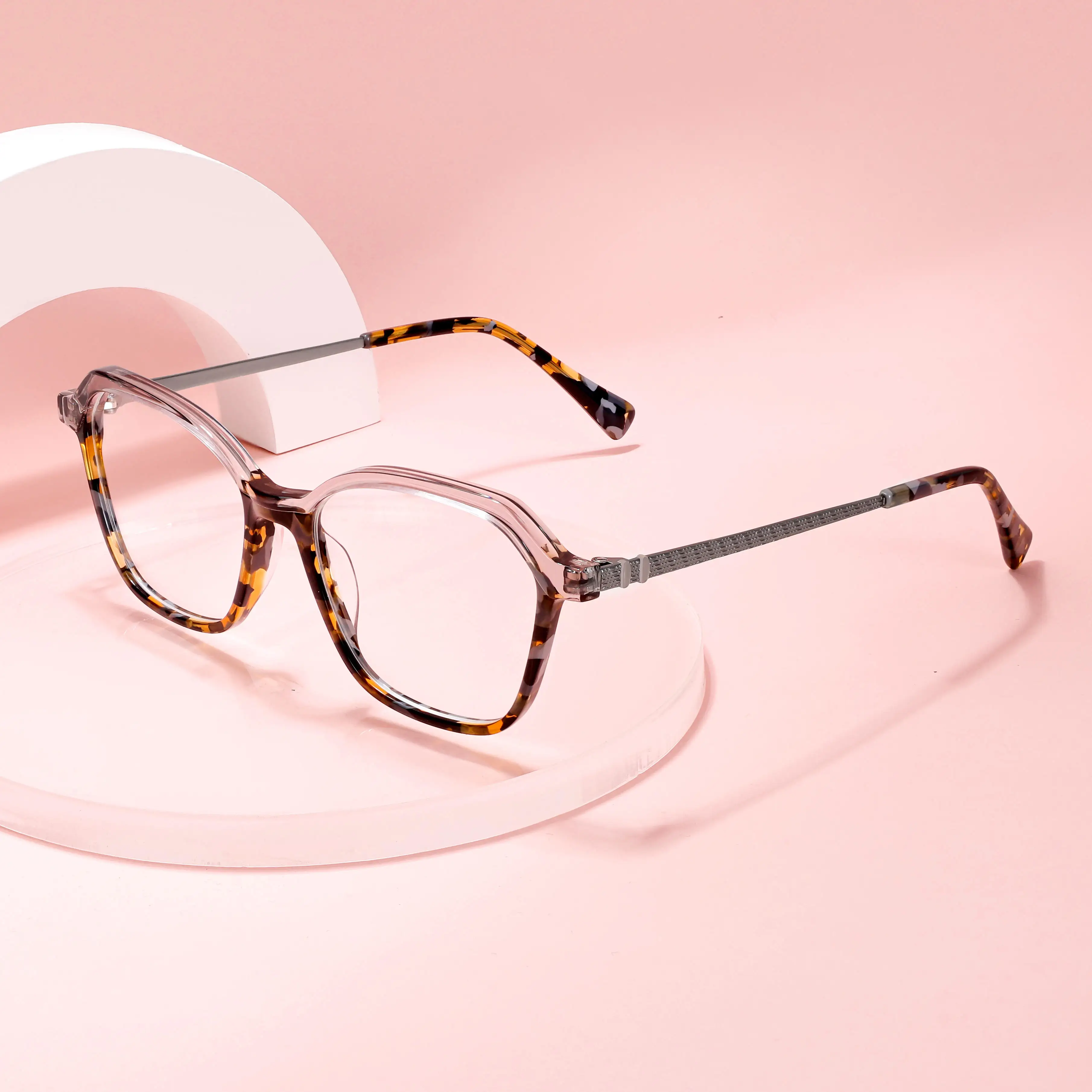 VZONE Premium Cat Eye Laminated Acetate Metal Optical Frames Full Rim Designer Women Eyeglasses