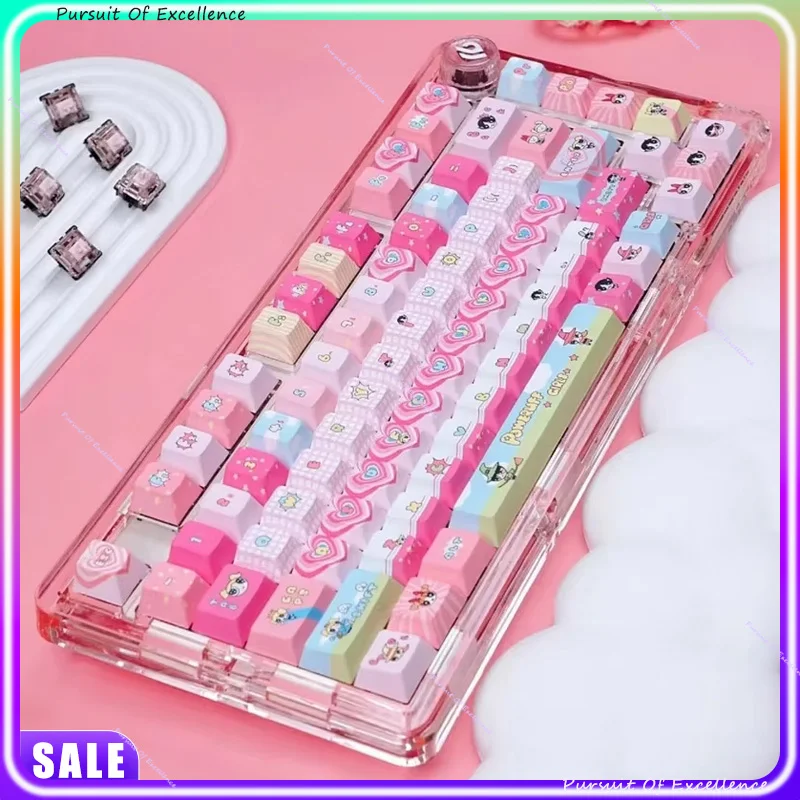 

Новые колпачки для ключей Powerpuff Girls Blossom Bubbles Buttercup Pink Kawaii, оригинальные колпачки для ключей от производителя, только моа
