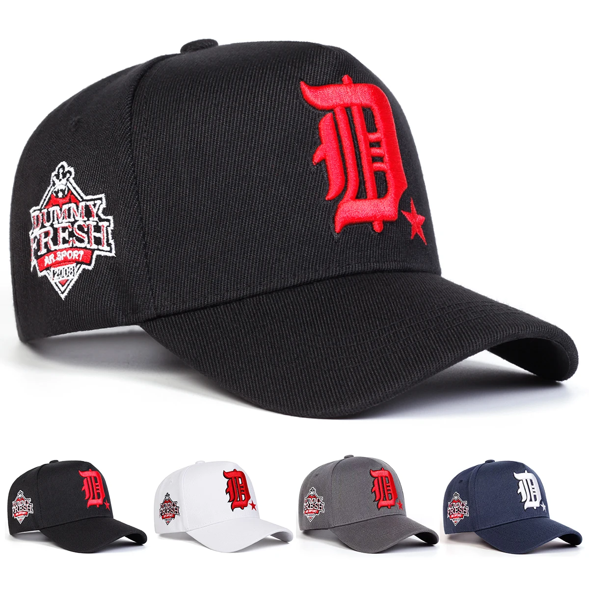 Casquettes de baseball unisexes gothiques avec lettres D brodées sur le côté, chapeaux décontractés réglables, chapeau de protection solaire d'extérieur pour printemps et automne