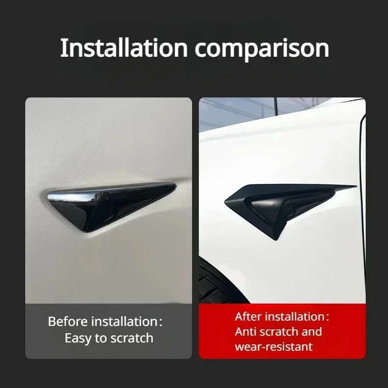 Side Camera Protection Cover for Tesla Model Y/3 Body Kit ABS Carbon Fiber Side Camera Decorative Leaf Panel Accessories 2023