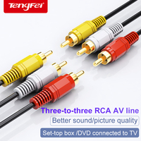 3RCA Male to 3 RCA Male Composite Audio Video AV Cable Plug 3X RCA Retail & Wholesale 1.5M 3M 5M 10M 15M 20M 10 FT