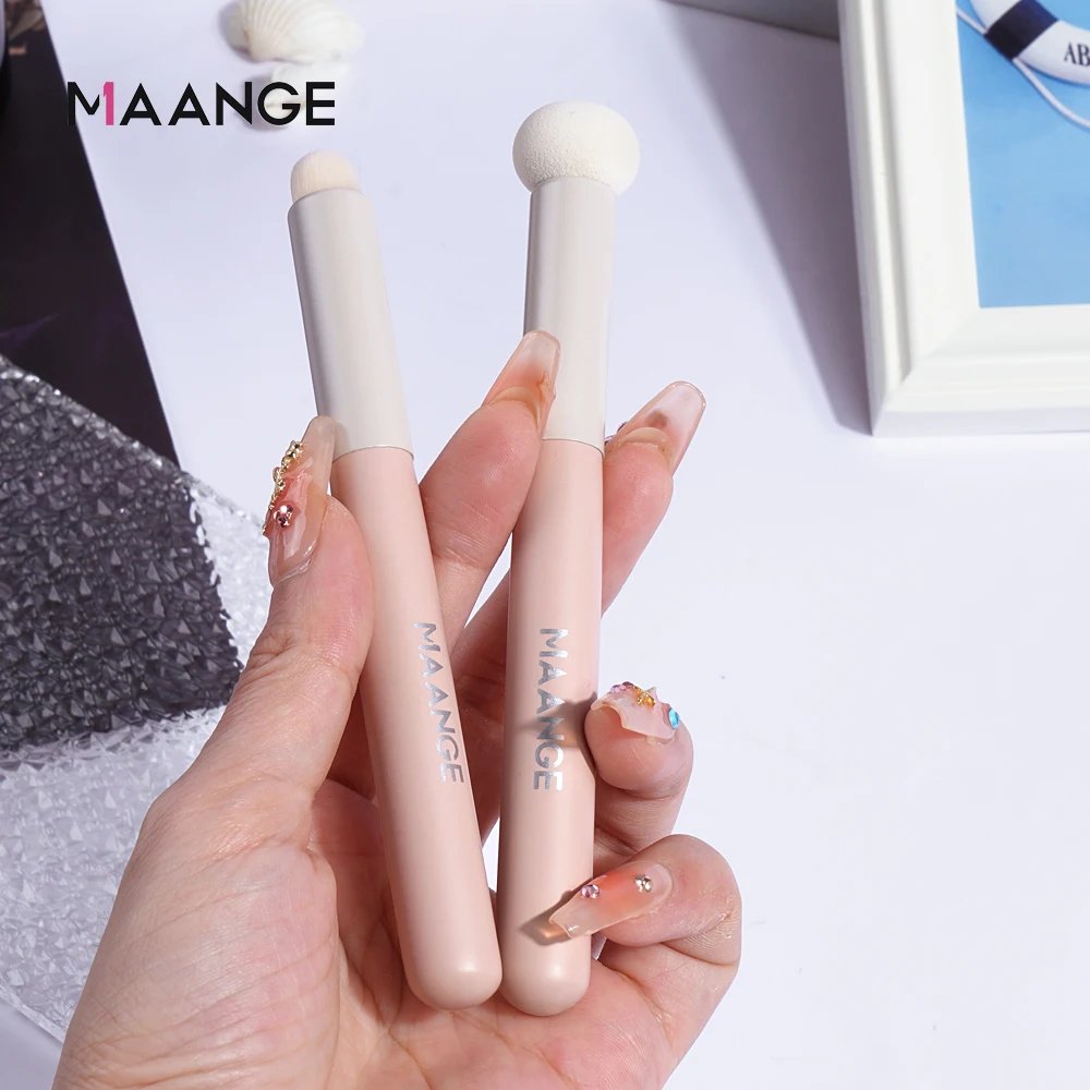 MAANGE 1-2Pcs Round Head Mushroom Lip Brush Makeup Brush Foundation Concealer Wooden Handle Single Brush Cosmetic Beauty Tool