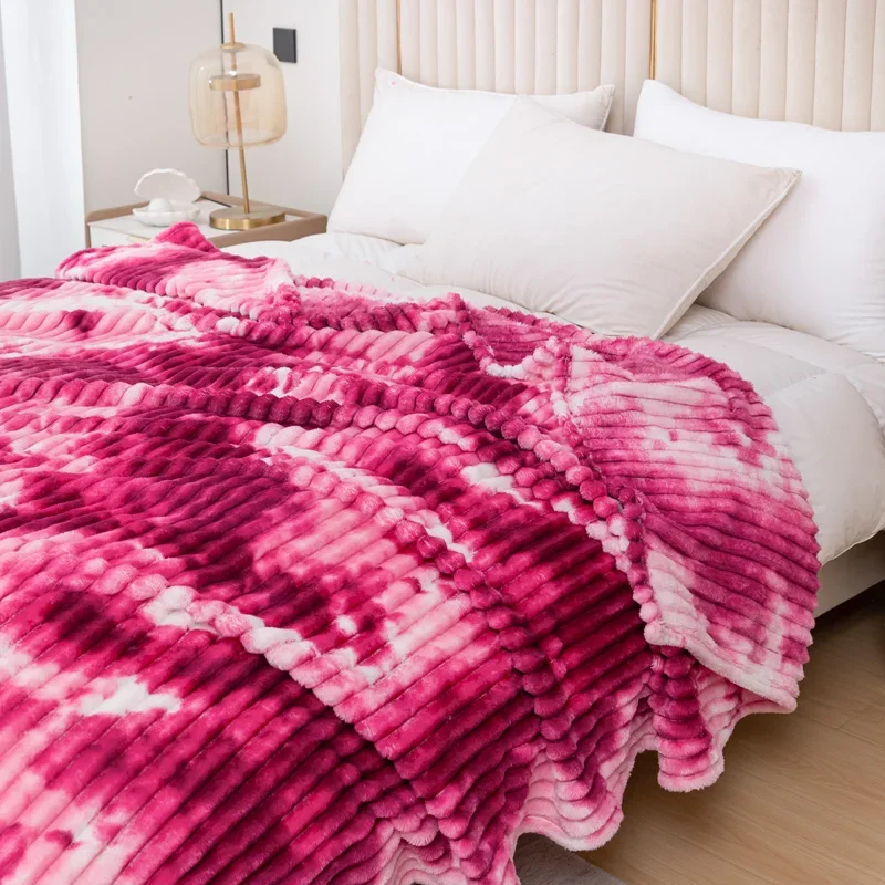 1pc Blanket Tie-dyed Plaid Skin-friendly Nap Blanket Home Sofa Towel Soft Bedsheet Portable Travel Shawl cobertor