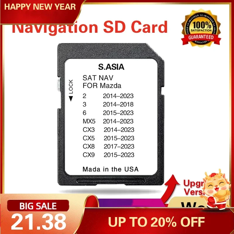 

Update for Mazda 2/3/6/MX5/CX3/CX5/CX8/CX9 Car 2023 Maps South Asia Navigation SD GPS Card Accessories Software Data