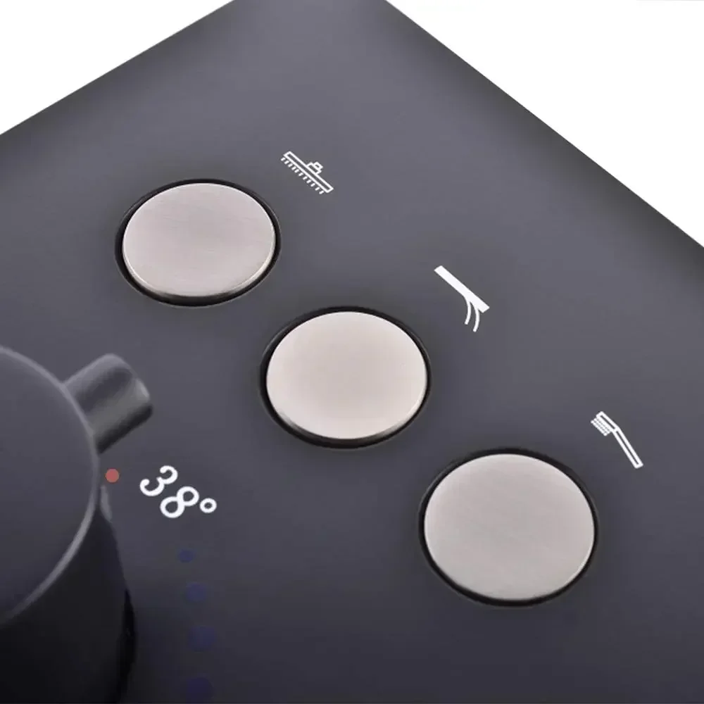 عبر الحدود 3-Way ضغط حراري متوازن صمام دش نحاسي محول المياه يسمح الاختيار المرن للاستحمام في الحمام F #4