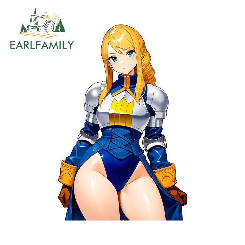EARLFAMILY Cool Knight Agrias Car Stickers Fashionable Rearview Mirror PVC Decals Eye-catching Camper Decoration Custom Printing