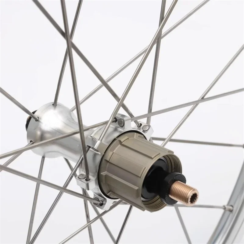 Folding bike 16inch rim 349 wheelset polished for brompton 7speed wheel Cline Pline Tline 7V