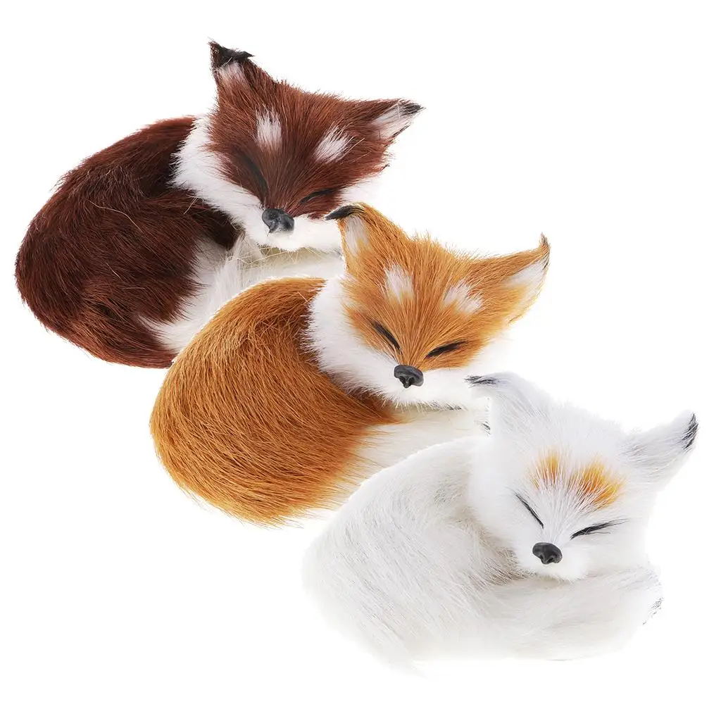 Animal Model Toy Fox Figure Hollow Artificial Leather Simulation Beast Action Figure for Home Garden Ornament